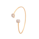 "Dual Radiance" Gold &   Diamond Open Bangle
