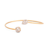 "Dual Radiance" Gold &   Diamond Open Bangle